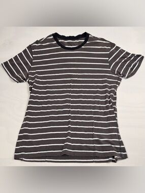 Lululemon Love Crewneck Short Sleeve Tee Black White Stripe Women’s 8